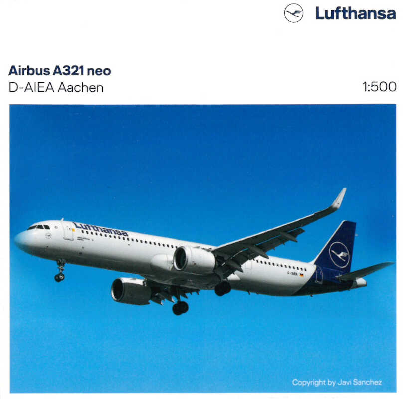Airbus A321neo Lufthansa "Aachen" D-AIEA Herpa 534376 1:500