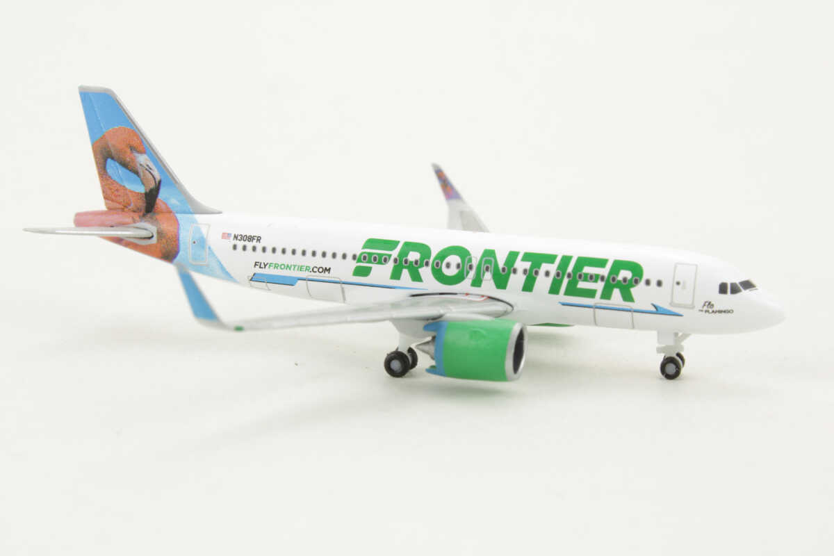Airbus A320neo Frontier Airlines "Flo the Flamingo" N308FR Herpa 534697 1:500 – Bild 2