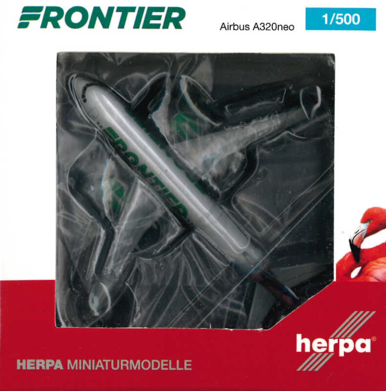Airbus A320neo Frontier Airlines "Flo the Flamingo" N308FR Herpa 534697 1:500