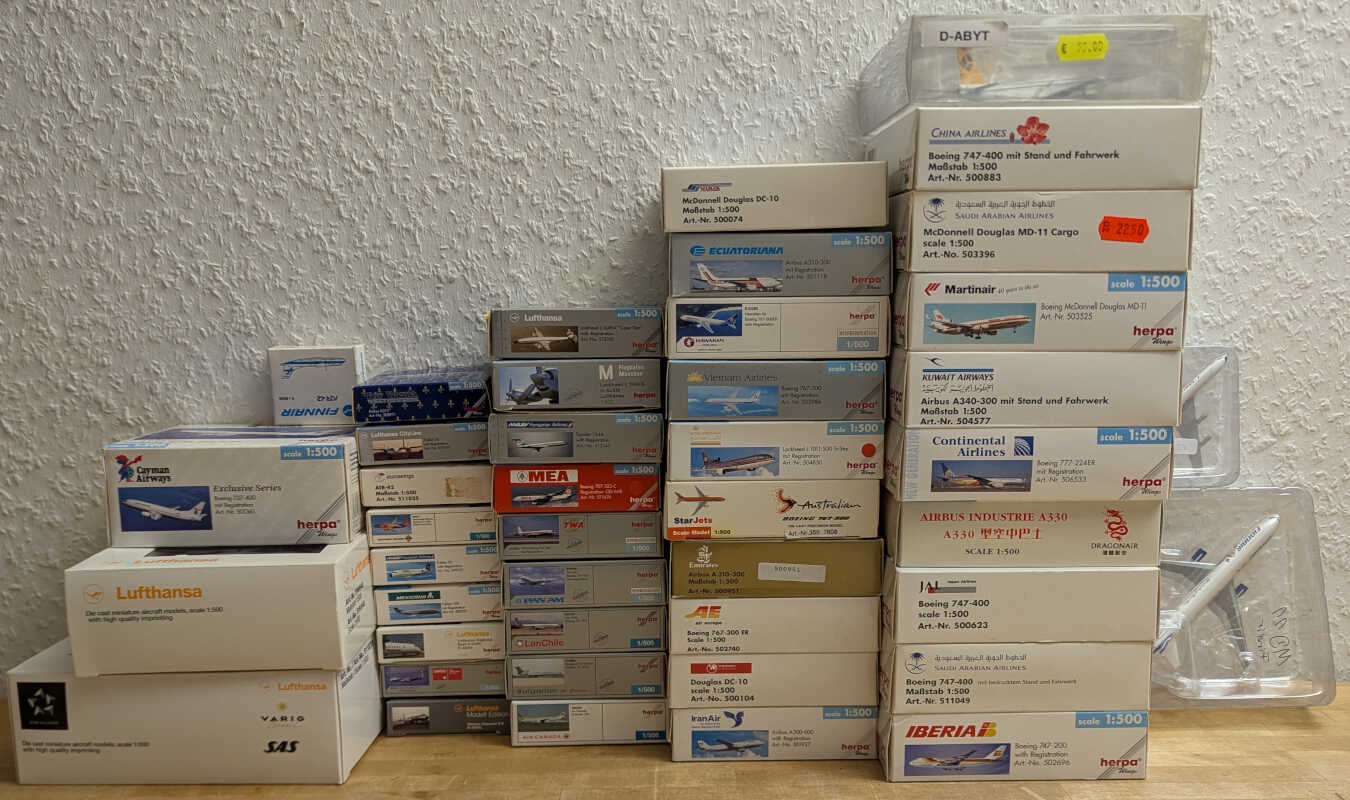 *2.Wahl* Paket 43 Stück Modelle Herpa 1:500 *2nd choice*