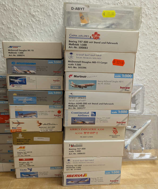 *2.Wahl* Paket 43 Stück Modelle Herpa 1:500 *2nd choice* – Bild 3