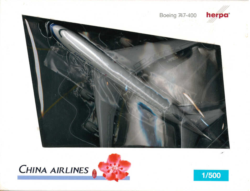 Set 3 pcs China Airlines Boeing 747 / 737 Airbus A330 Herpa 514231 1:500
