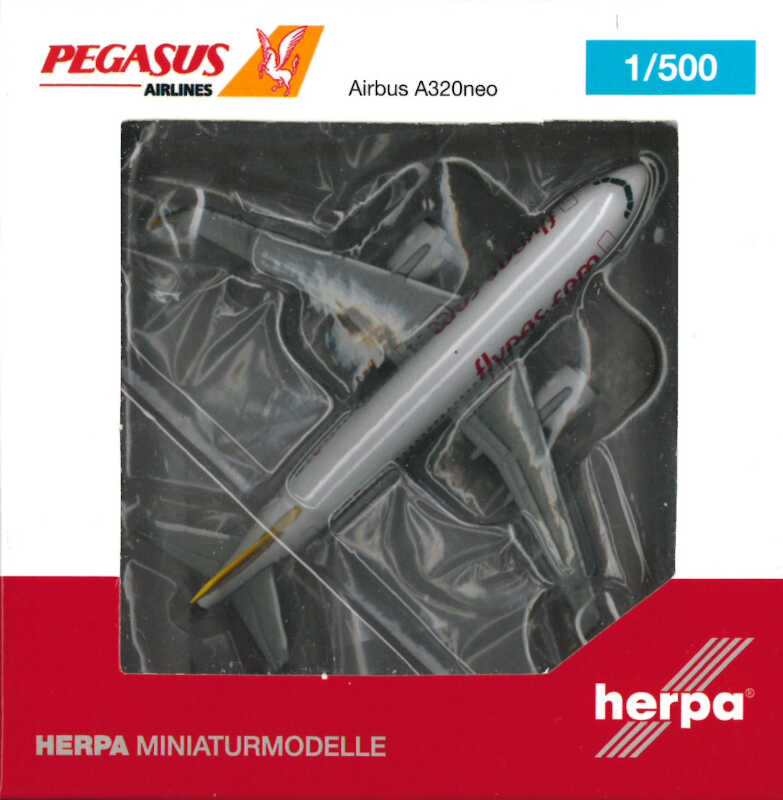 Airbus A320neo Pegasus Airlines "Demokrasi" TC-NBA Herpa 531788 1:500