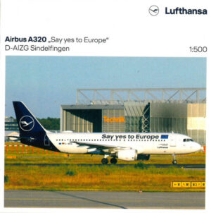 Airbus A320 Lufthansa "Say yes to Europe" Sindelfingen D-AIZG Herpa 533614 1:500