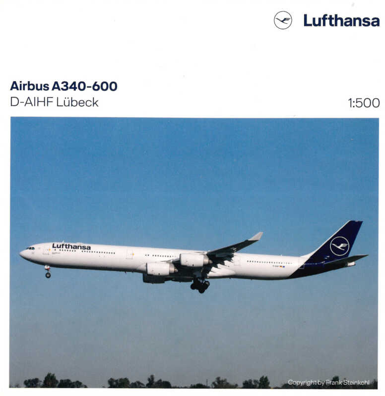 Airbus A340-600 Lufthansa "Lübeck" D-AIHF Herpa 534192 1:500