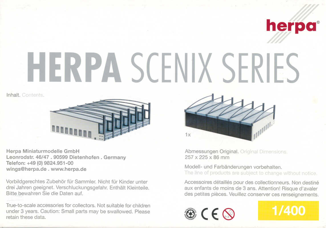 Dioramenzubehör Flughafen, Hangar Herpa 561341 1:400 – Bild 2