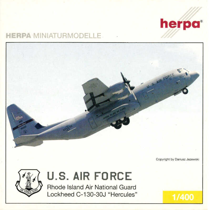 Lockheed C-130-30J USAF Rhode Island National Guard Herpa 561891 1:400
