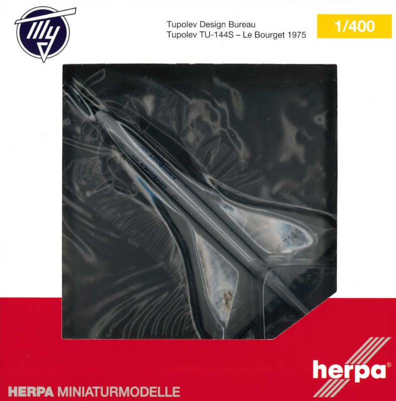 Tupolev TU-144S Tupolev Design Bureau "Le Bourget 1975" CCCP-77114 Herpa 562720 1:400