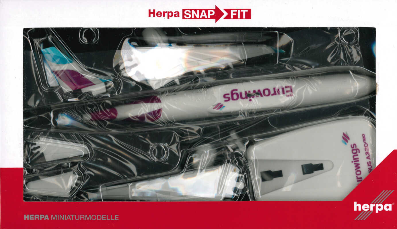 Airbus A320neo Eurowings D-AENA Herpa Snap-Fit 613910 1:200