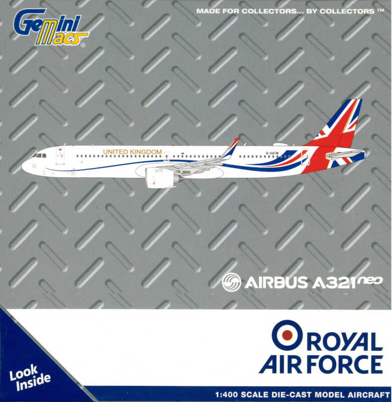 Airbus A321neo Royal Air Force "United Kingdom" G-XATW Gemini Macs GMRAF111 1:400