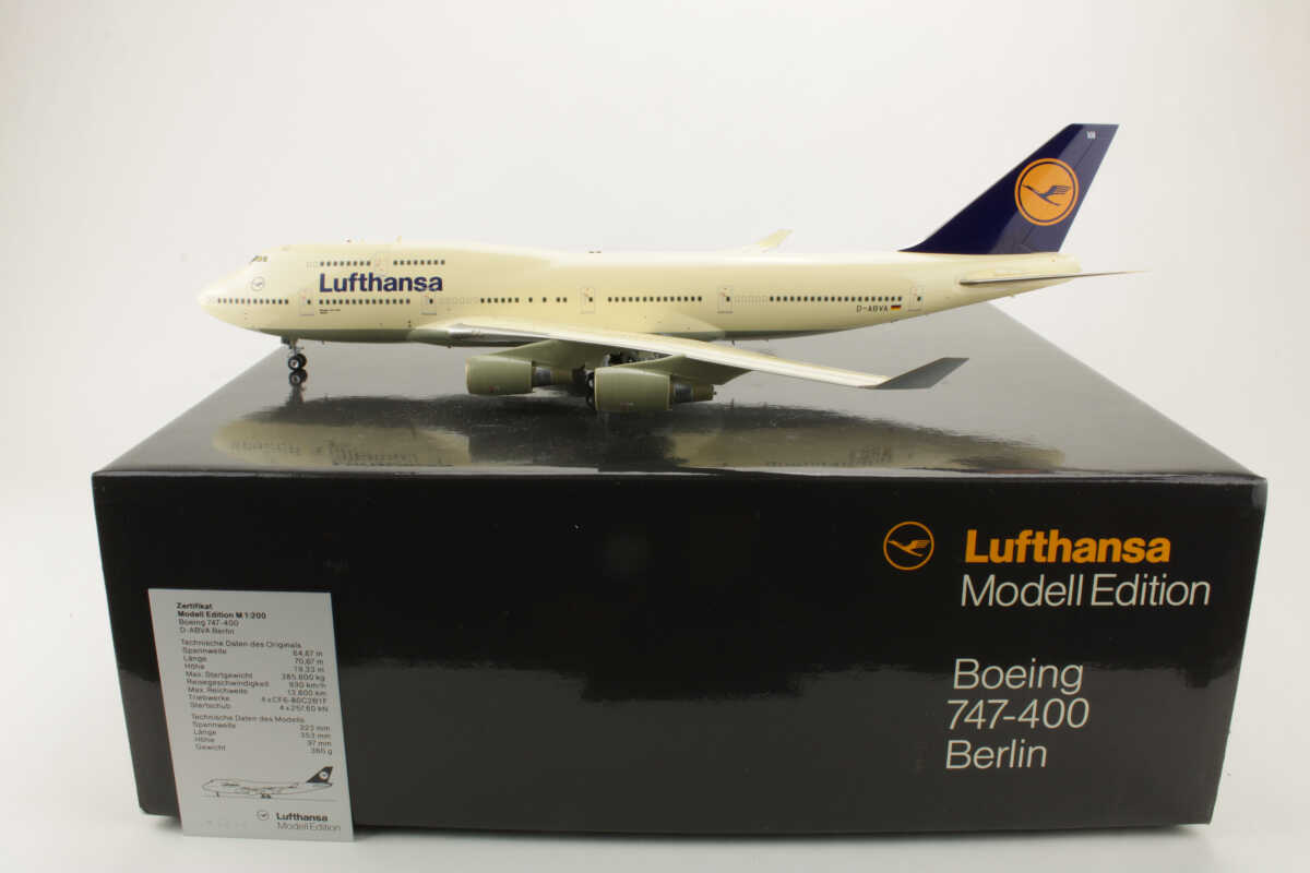 *2.Wahl* Boeing 747-400 Lufthansa "Berlin" D-ABVA Modell Edition Herpa 000026 1:200 *2nd choice*