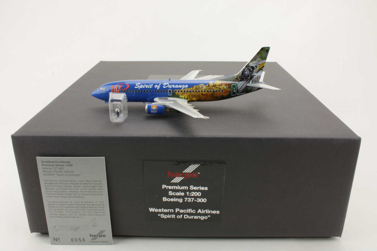 Boeing 737-300 Western Pacific Airlines "Spirit of Durango" N946WP Herpa Premium 016308 1:200