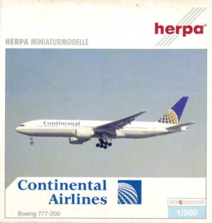 Boeing 777-200 Continental Airlines N78005 NG Herpa 506489 1:500