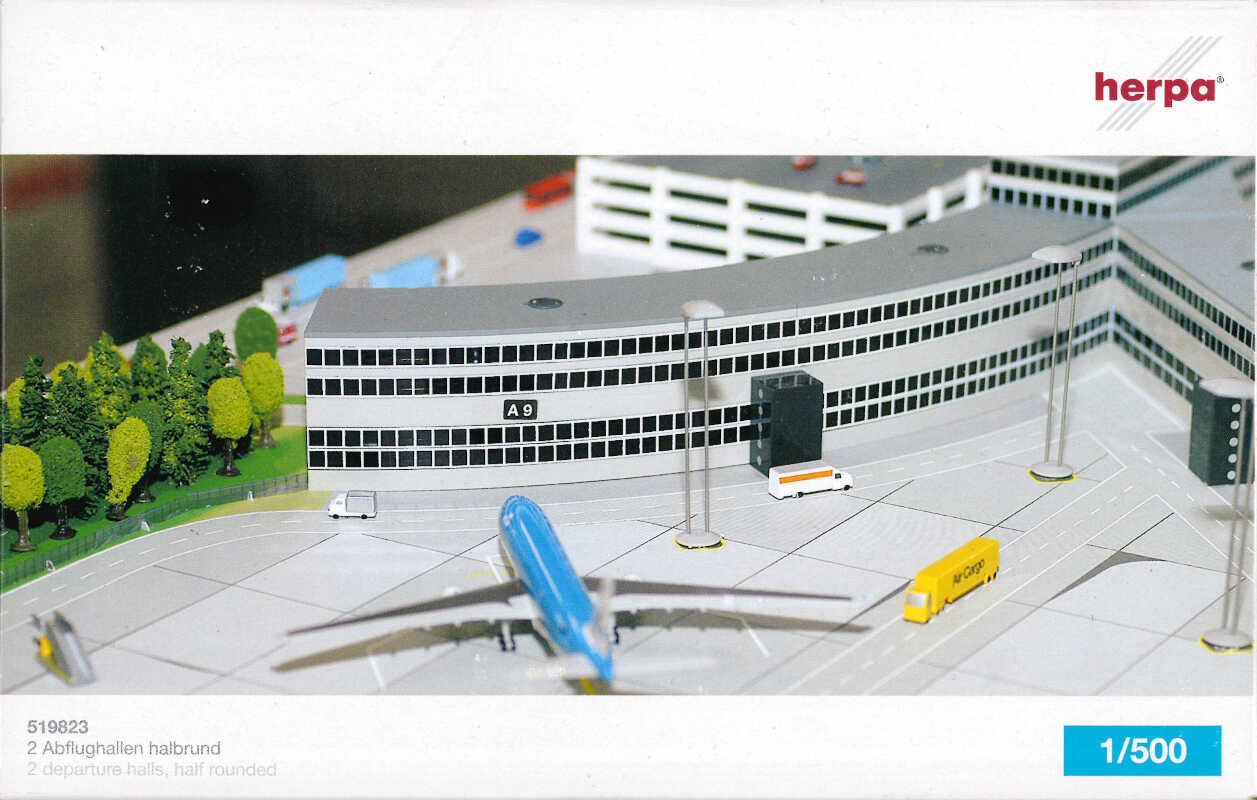 Abflughallen halbrund - Departure halls round Herpa 519823 1:500