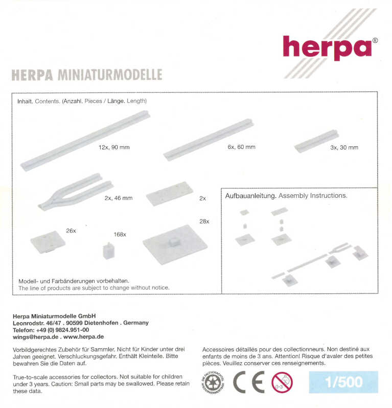 Skytrain Zubehör "Gleise gerade" 247-teilig Herpa 520133 1:500 - Image 2