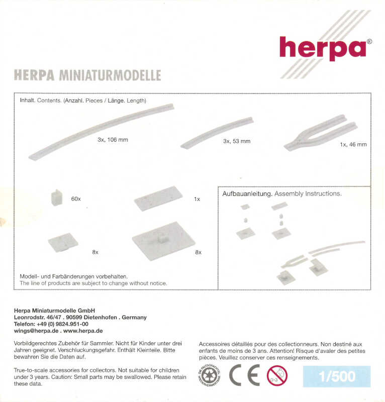 Skytrain Zubehör "Gleise gebogen" 84-teilig Herpa 520140 1:500 - Image 2