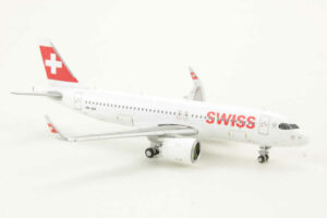 Alternative view of Airbus A320neo Swiss "Engelberg" HB-JDA JC Wings EW432N003 1:400