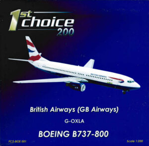 Boeing 737-800 British Airways G-OXLA 1st choice FC2-BOE001 1:200