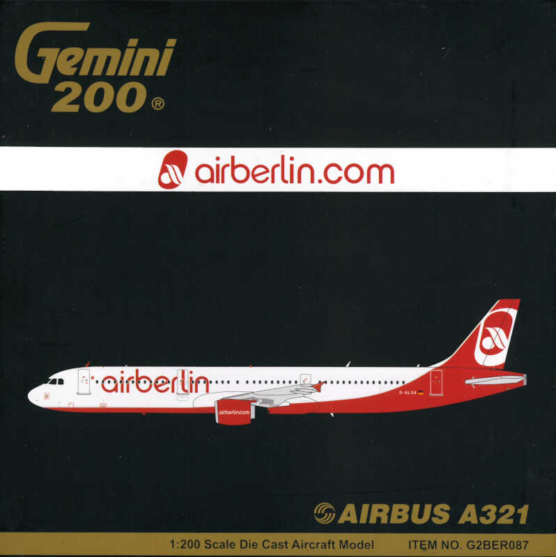 Airbus A321 Air Berlin D-ALSA Gemini Jets G2BER087 1:200