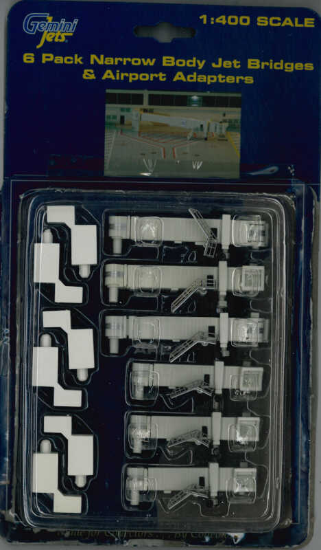 6 pack Narrow Boday Jet Bridges & Airport Adapters Gemini Jets GJARBRDG1 1:400