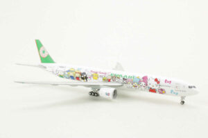 Alternative view of Boeing 777-300ER EVA Air "Sanrio Family" B-16703 JC Wings XX4352 1:400