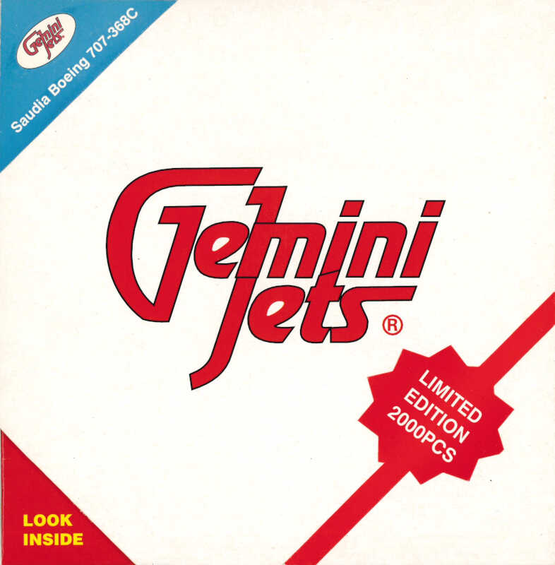 Boeing 707-320C Saudia HZ-ACG "Exclusive for Aviation Center HK" Gemini Jets GJSVA028 1:400