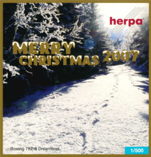 Boeing 787-8 Dreamliner X-Mas Modell 2007 Herpa 506168 1:500