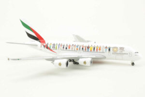 Alternative view of *SAMPLE* Airbus A380-800 Emirates "Year of Tolerance" A6-EVB Herpa 534352 1:500 *SAMPLE *