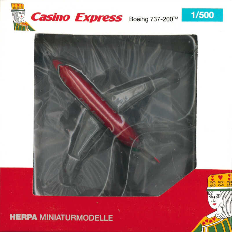 Boeing 737-200 Casino Express "Queen of Hearts" N457TM Herpa 535700 1:500