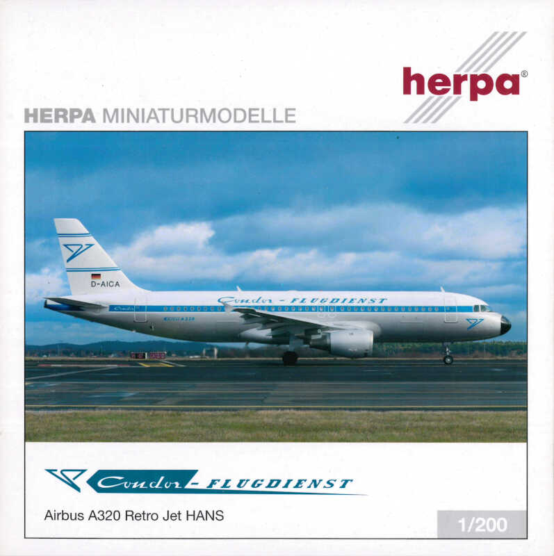 Airbus A320 Condor Retro Jet HANS D-AICA Herpa 555012 1:200