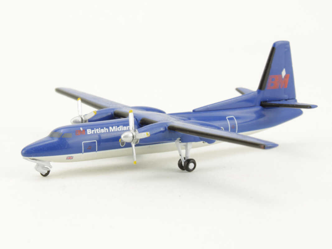 Set 3pcs Boeing 707-320 G-BFLD / Douglas DC-3 G-ANTD / Fokker F-27 G-BMAW British Midland Aeroclassics ACBMASET1 1:400 – Bild 5
