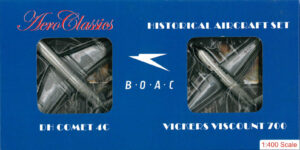 Set 2pcs Vickers Viscount 700 G-AMOG / DeHavilland DH106 Comet 4 G-APDN BOAC Aeroclassics 1:400