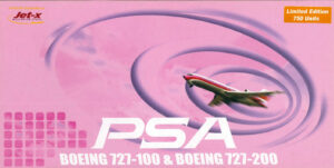 Set 2pcs Boeing 727-100 N693WA / Boeing 727-200 N540PS PSA Pacific Southwest Airlines Jet-X JX014 1:400