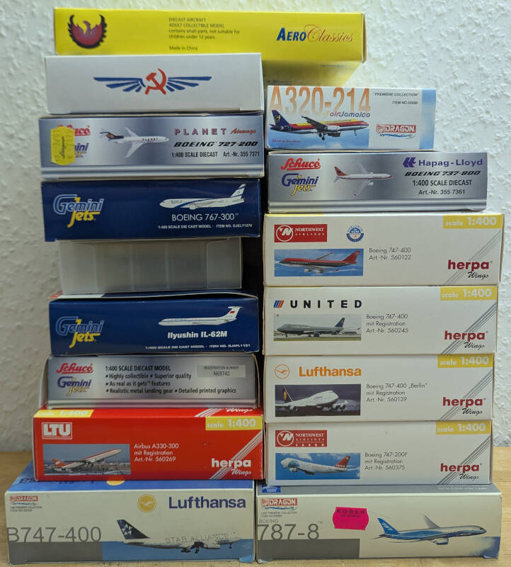 *2.Wahl* Paket 16 Stück Modelle Herpa / Dragon Wings / Aeroclassics / Gemini Jets 1:400 *2nd choice* – Bild 2