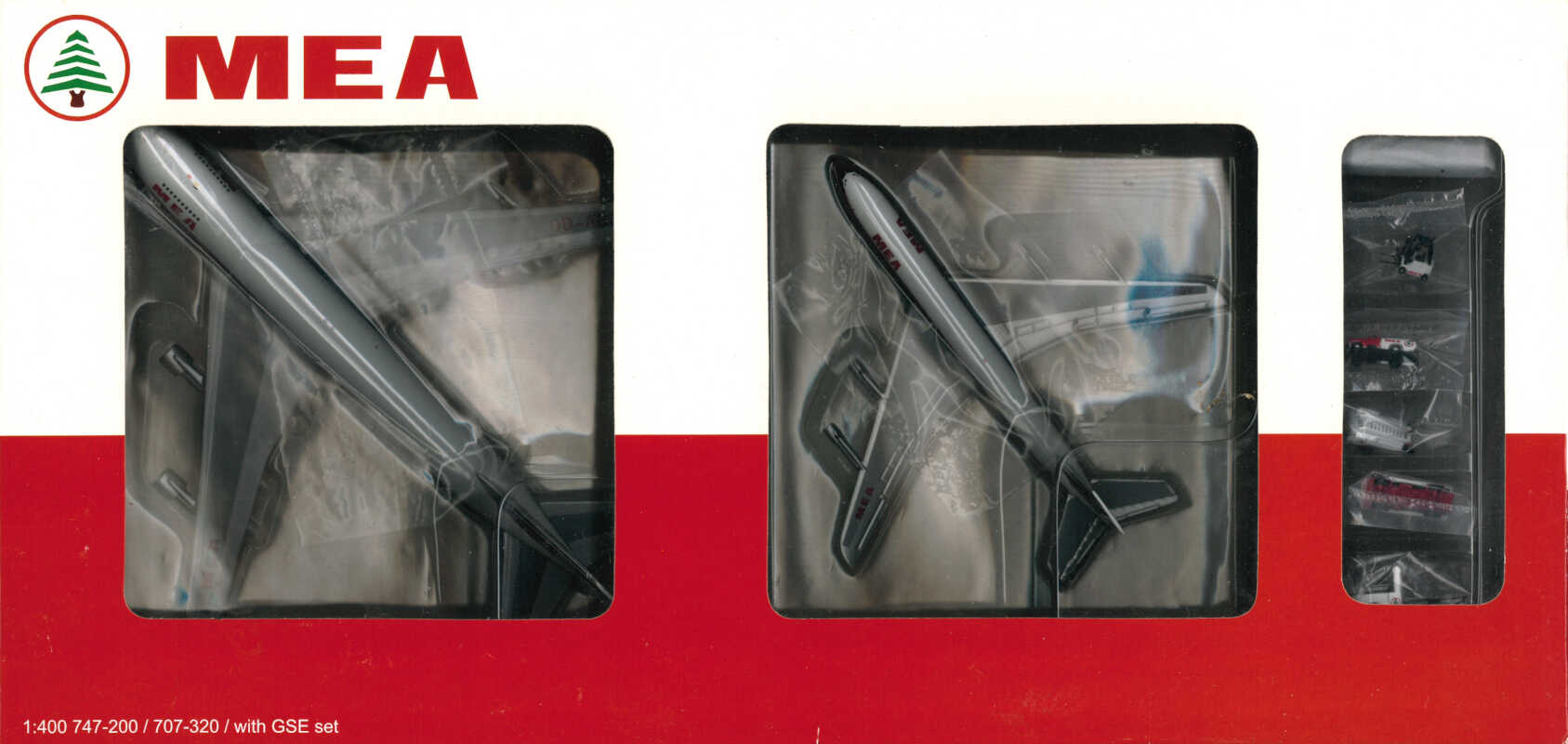 *2.Wahl* Set 2pcs MEA Middle East Airlines Boeing 747-200 / 707-320 Aeroclassics 1:400 *2nd choice*