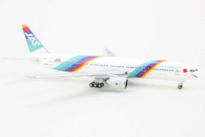 Alternative view of Boeing 777-200 JAS Japan Air System "Rainbow" JA010D Phoenix 10235 1:400