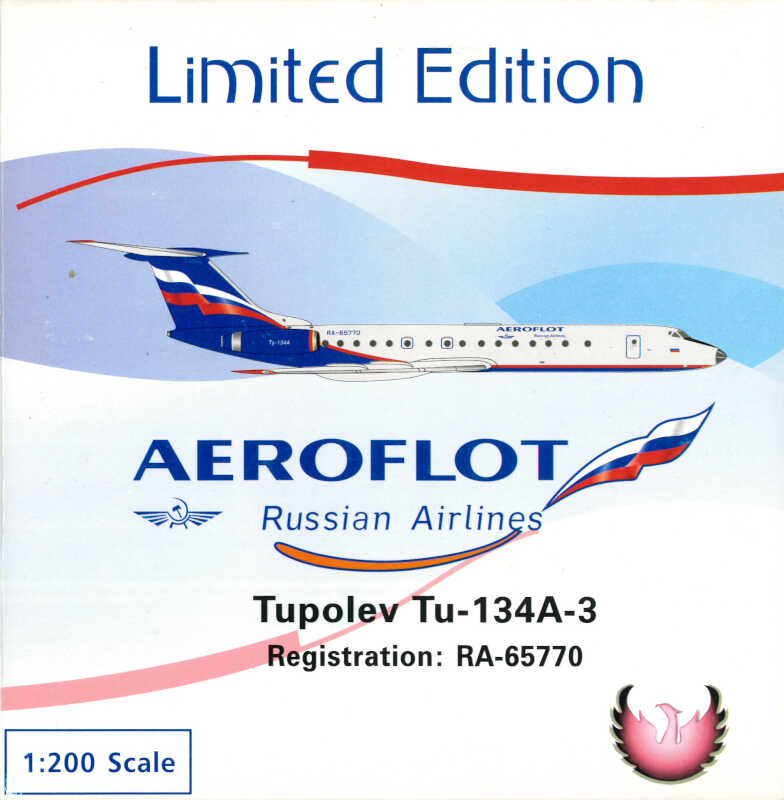 *2.Wahl* Tupolev TU-134A-3 Aeroflot RA-65770 Phoenix 20015 1:200 *2nd choice*