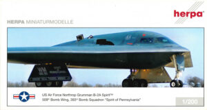 Grumman B-2A Spirit US Air Force, 509th Bomb Wing "Spirit of Pennsylvania" Herpa 554848 1:200