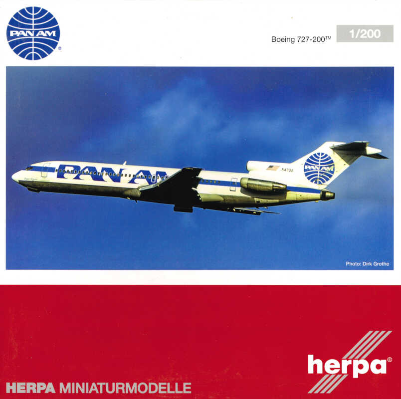 Boeing 727-200 Pan Am Airways N4738 Herpa 571845 1:200