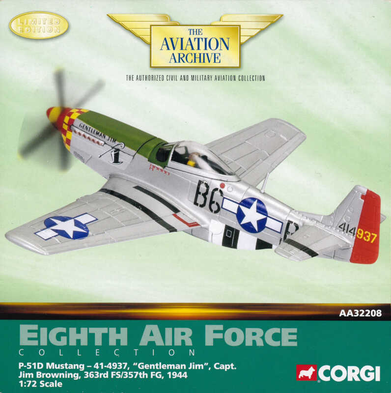 North American P-51D Mustang "Gentleman Jim", Capt. Jim Browning, 1944 Corgi AA32208 1:72