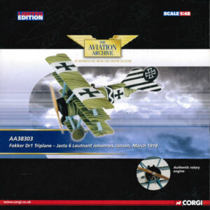 Fokker DR.1 Leutnant Johannes Janzen, Jasta 6, March 1918 Corgi AA38303 1:48