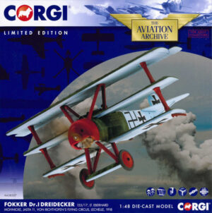 Fokker DR.1 Lt. Eberhard Mohnicke, Jasta 11, von Richthofens flying circus, Lechelle, 1918 Corgi AA38307 1:48