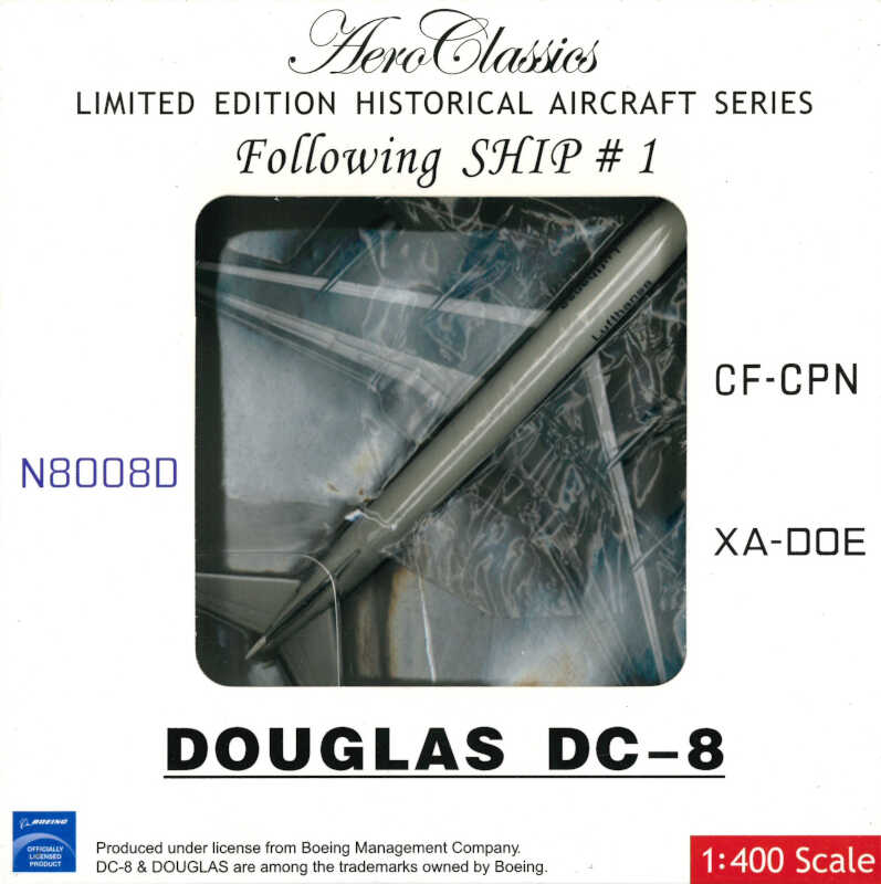 Douglas DC-8-50 Lufthansa N8008D "Ship 1 Historical Series" Aeroclassics AC19241 1:400