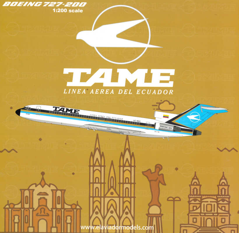 Boeing 727-200 TAME HC-BSC "Exclusive for El Aviador Models" Inflight200 EAVBSC 1:200