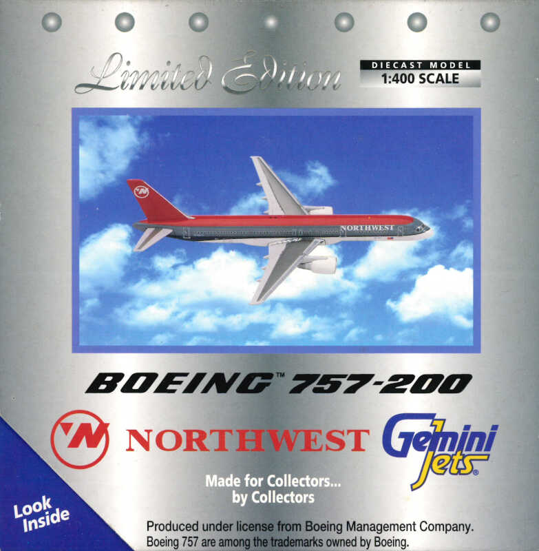 Boeing 757-200 Northwest Airlines N548US Gemini Jets GJNWA224 1:400