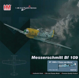Messerschmitt BF109E-4 "Franz von Werra" II/JG-3, Sept.1940 Hobbymaster HA8722 1:48