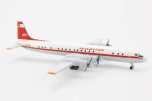 Alternative view of Ilyushin IL-18 Interflug D-AOAU "Exclusive for Scale Hangar Club" Aeroclassics HC-032 1:400
