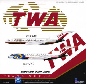 Boeing 727-200 TWA Trans World Airlines N64347 Inflight200 IF7220411B 1:200