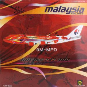 Boeing 747-400 Malaysia Airlines "Hibiscus" 9M-MPD JFox JF-747-4-005A 1:200
